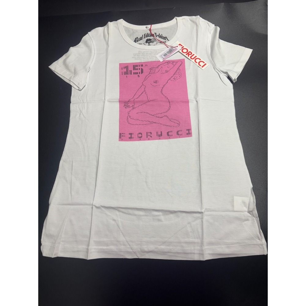 Fiorucci Invitation T-Shirt Women's Small White Marilyn Silhouette Graphic Print